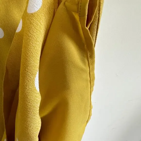 Aritzia Wilfred Isabelle Yellow Polka Dot Mini Dress Size 8 Y2K Clueless - Picture 12 of 15